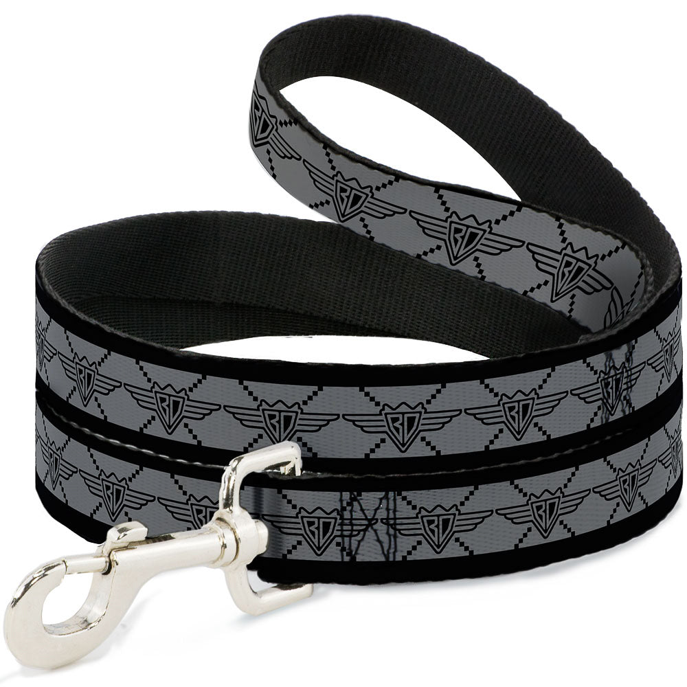 Dog Leash - BD Monogram2 Gray/Black Dog Leashes Buckle-Down