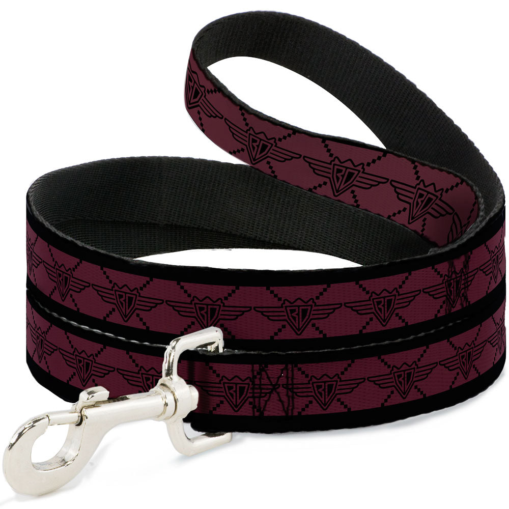Dog Leash - BD Monogram2 Red/Black Dog Leashes Buckle-Down