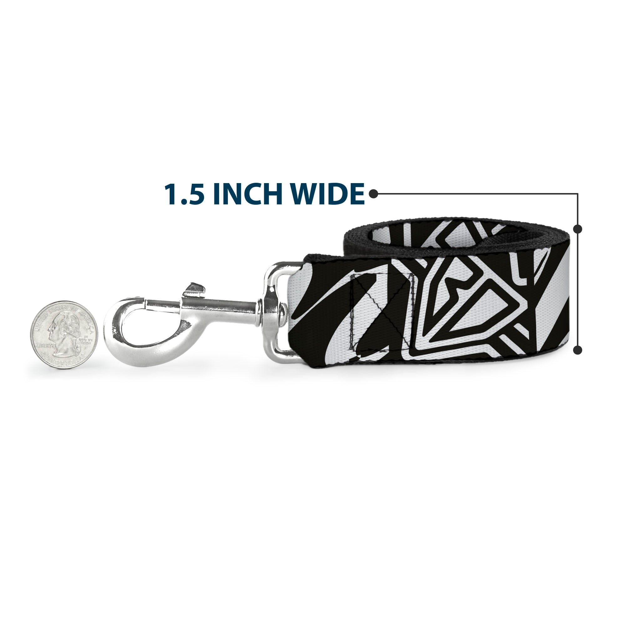 Dog Leash - BD Logo/BUCKLE-DOWN Script Black/White Dog Leashes Buckle-Down