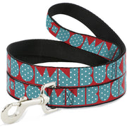 Dog Leash - BUCKLE-DOWN Shapes Red/Dot Turquoise/White Dog Leashes Buckle-Down