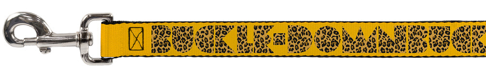 Dog Leash - BUCKLE-DOWN Shapes Gold/Leopard Brown Dog Leashes Buckle-Down