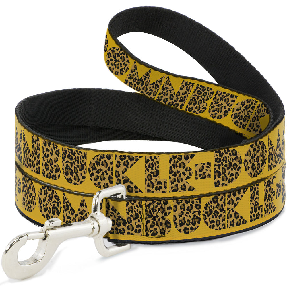 Dog Leash - BUCKLE-DOWN Shapes Gold/Leopard Brown Dog Leashes Buckle-Down