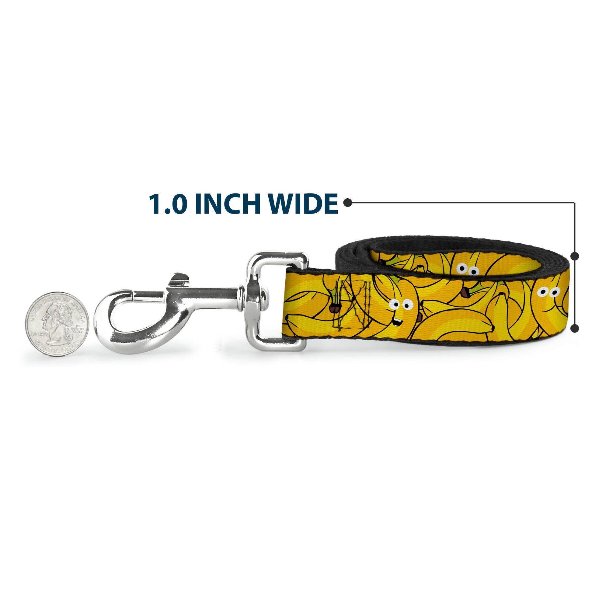 Dog Leash - Bananas Stacked Cartoon Yellows Dog Leashes Buckle-Down