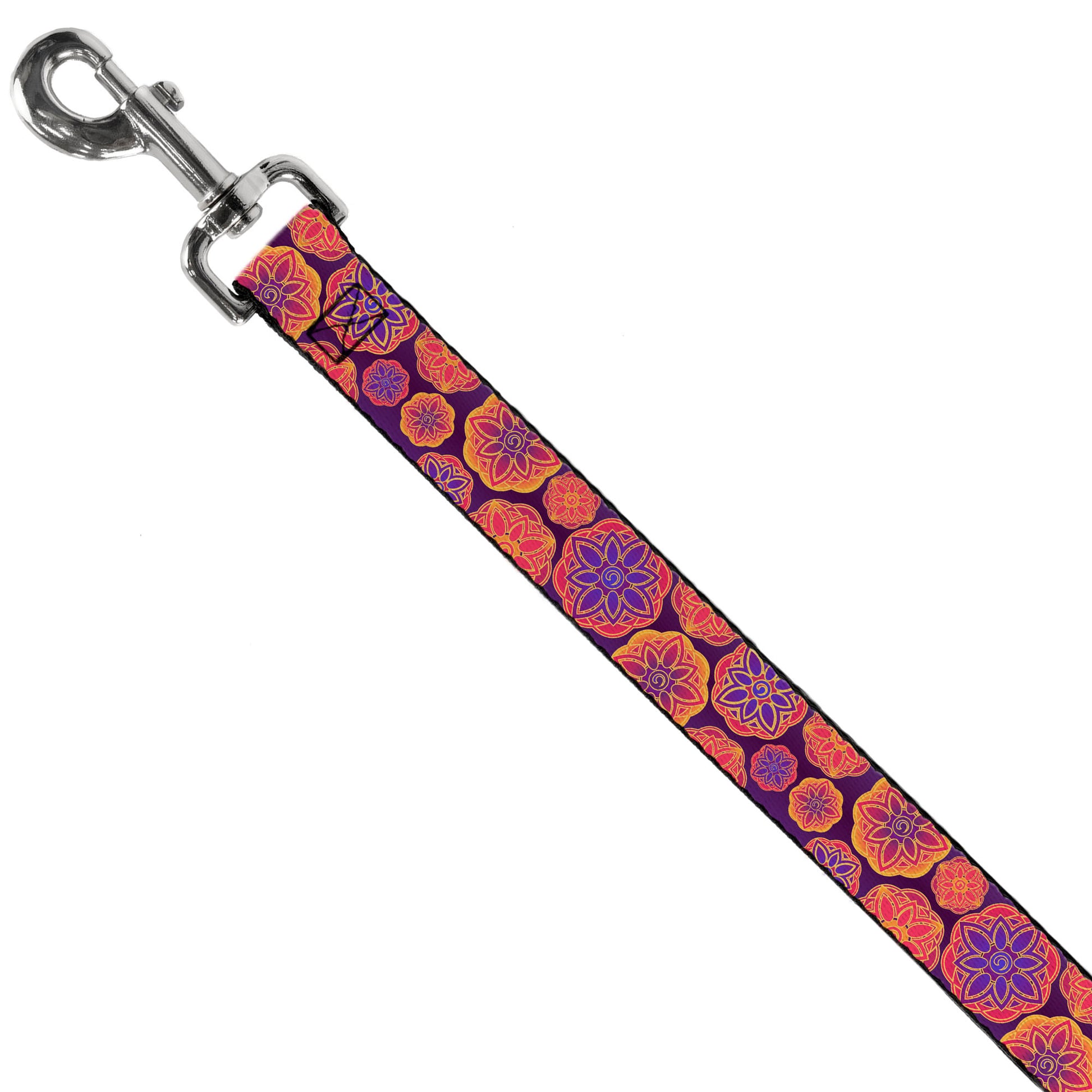 Dog Leash - Boho Mandala Purples/Oranges/Pinks Dog Leashes Buckle-Down