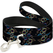 Dog Leash - Bubbles Black/Iridescent Multi Color Dog Leashes Buckle-Down