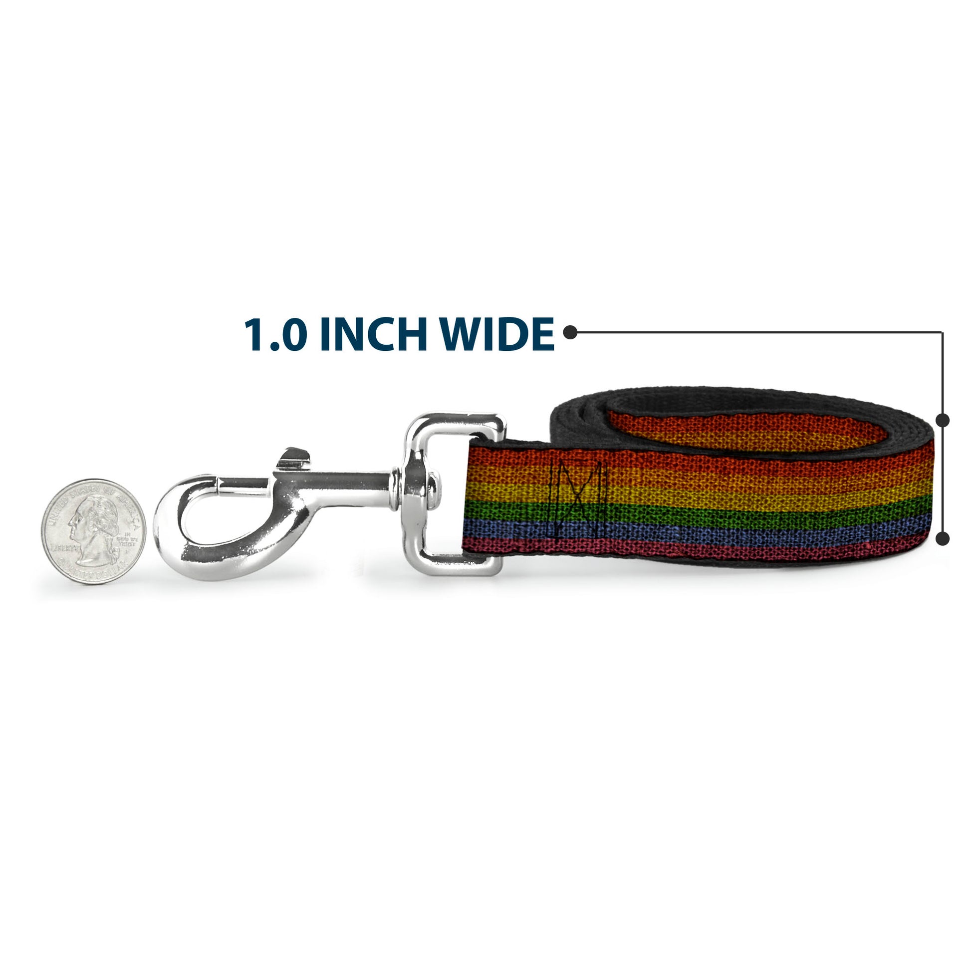 Dog Leash - Burlap Texture Rainbow Dog Leashes Buckle-Down