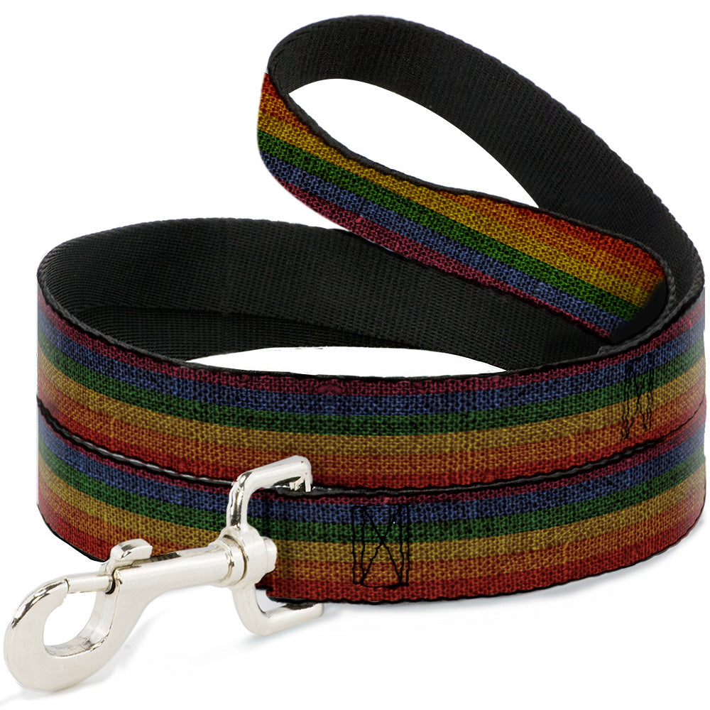 Dog Leash - Burlap Texture Rainbow Dog Leashes Buckle-Down