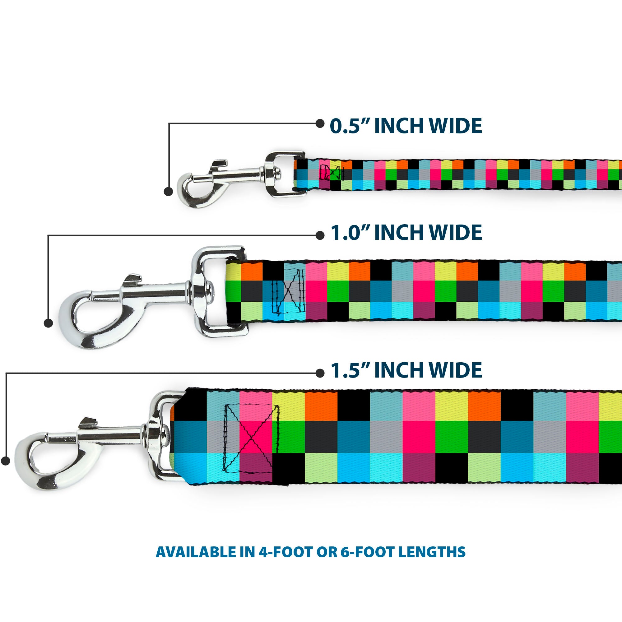 Dog Leash - Checker Bright Pastel Dog Leashes Buckle-Down