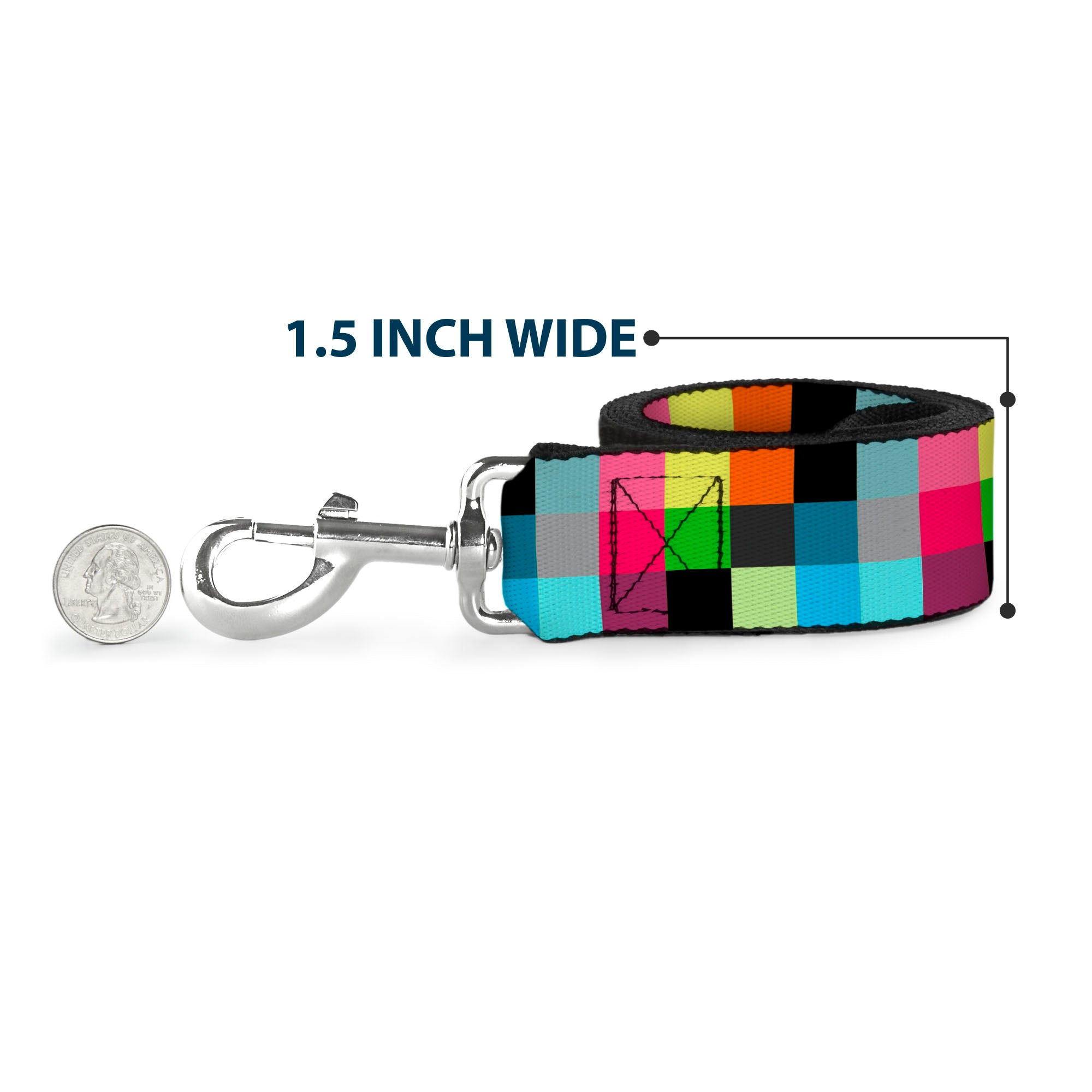 Dog Leash - Checker Bright Pastel Dog Leashes Buckle-Down