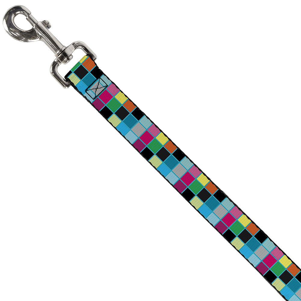 Dog Leash - Checker Bright Pastel w/Outline Dog Leashes Buckle-Down