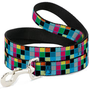 Dog Leash - Checker Bright Pastel w/Outline Dog Leashes Buckle-Down