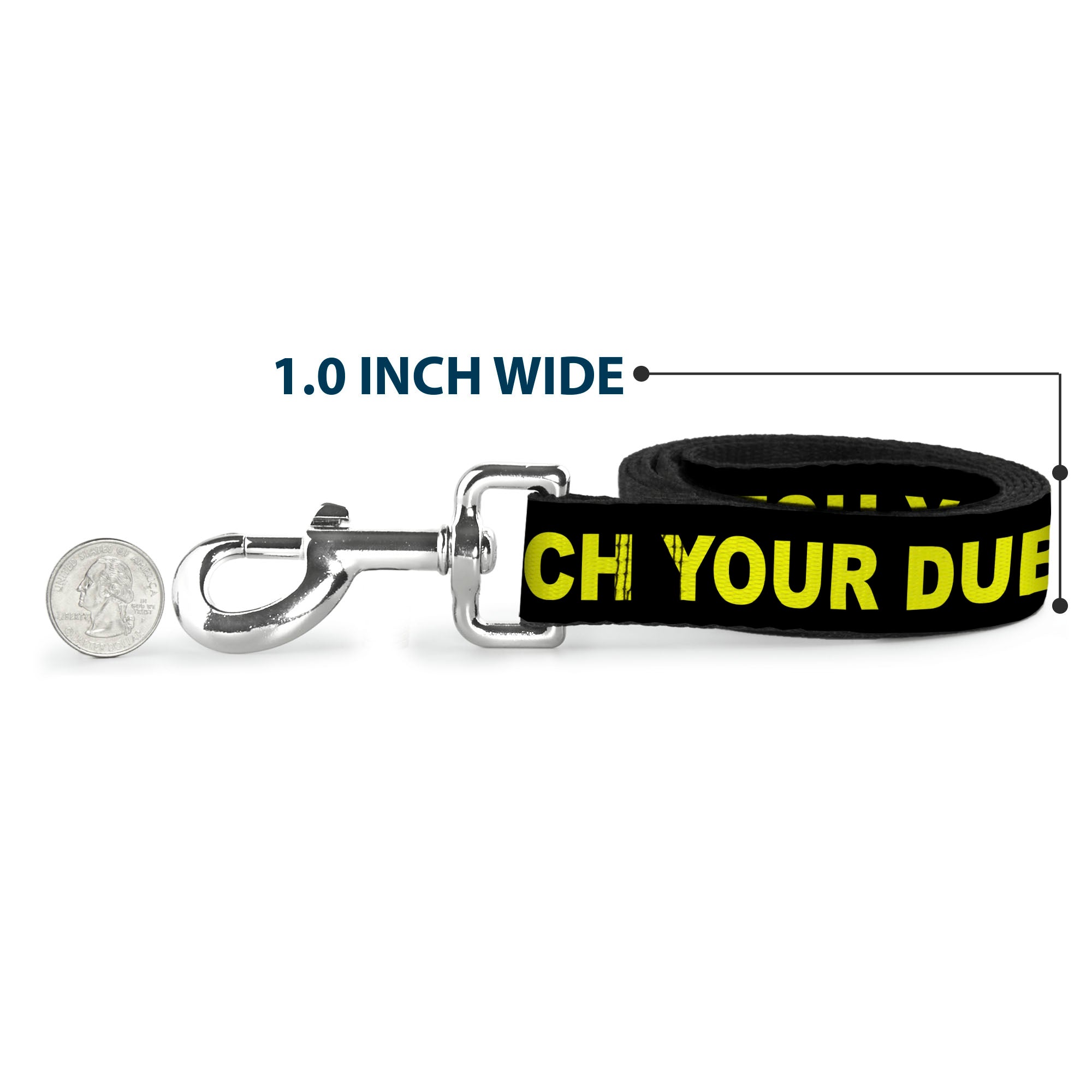Dog Leash - CAUTION WATCH YOUR DUBSTEP Black/Yellow Dog Leashes Buckle-Down
