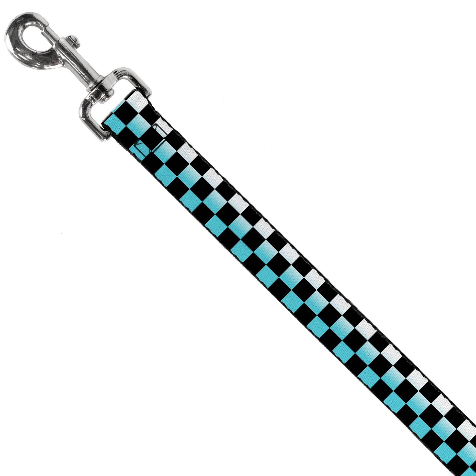Dog Leash - Checker Black/Ombre Turquoise Dog Leashes Buckle-Down