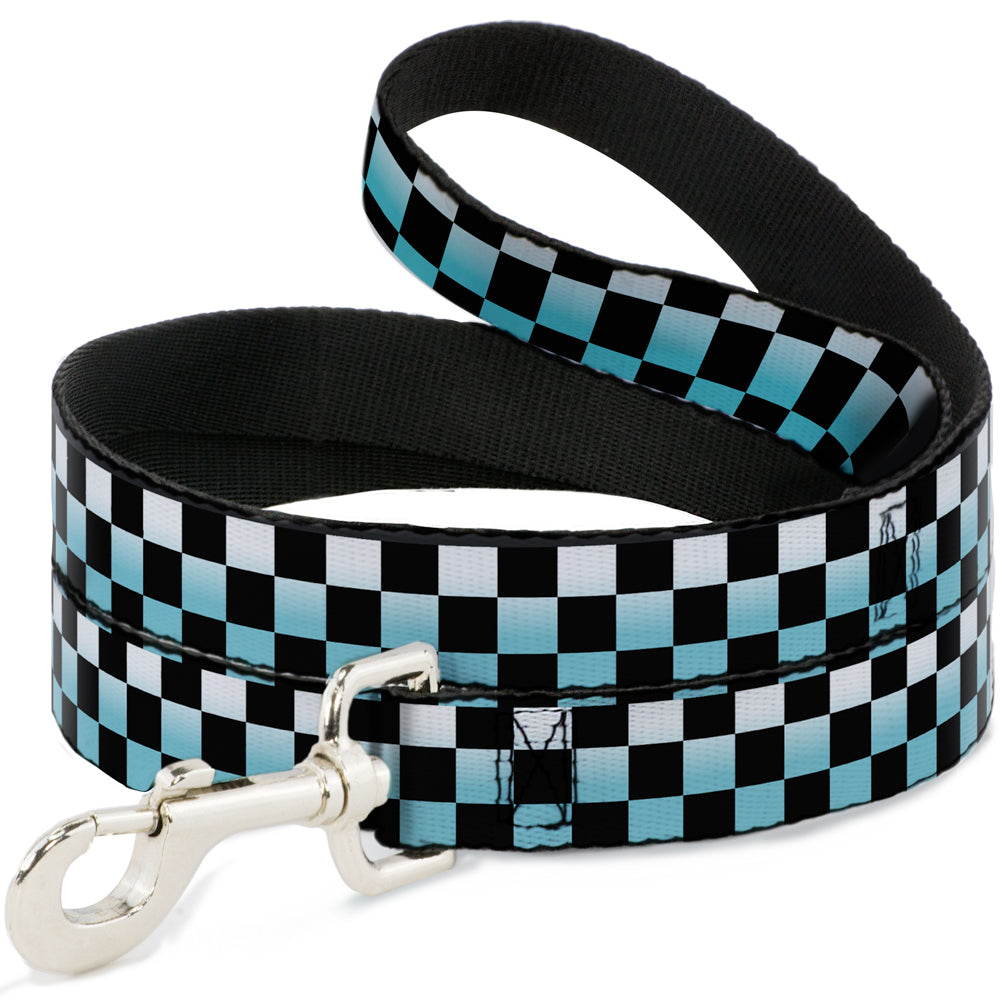Dog Leash - Checker Black/Ombre Turquoise Dog Leashes Buckle-Down