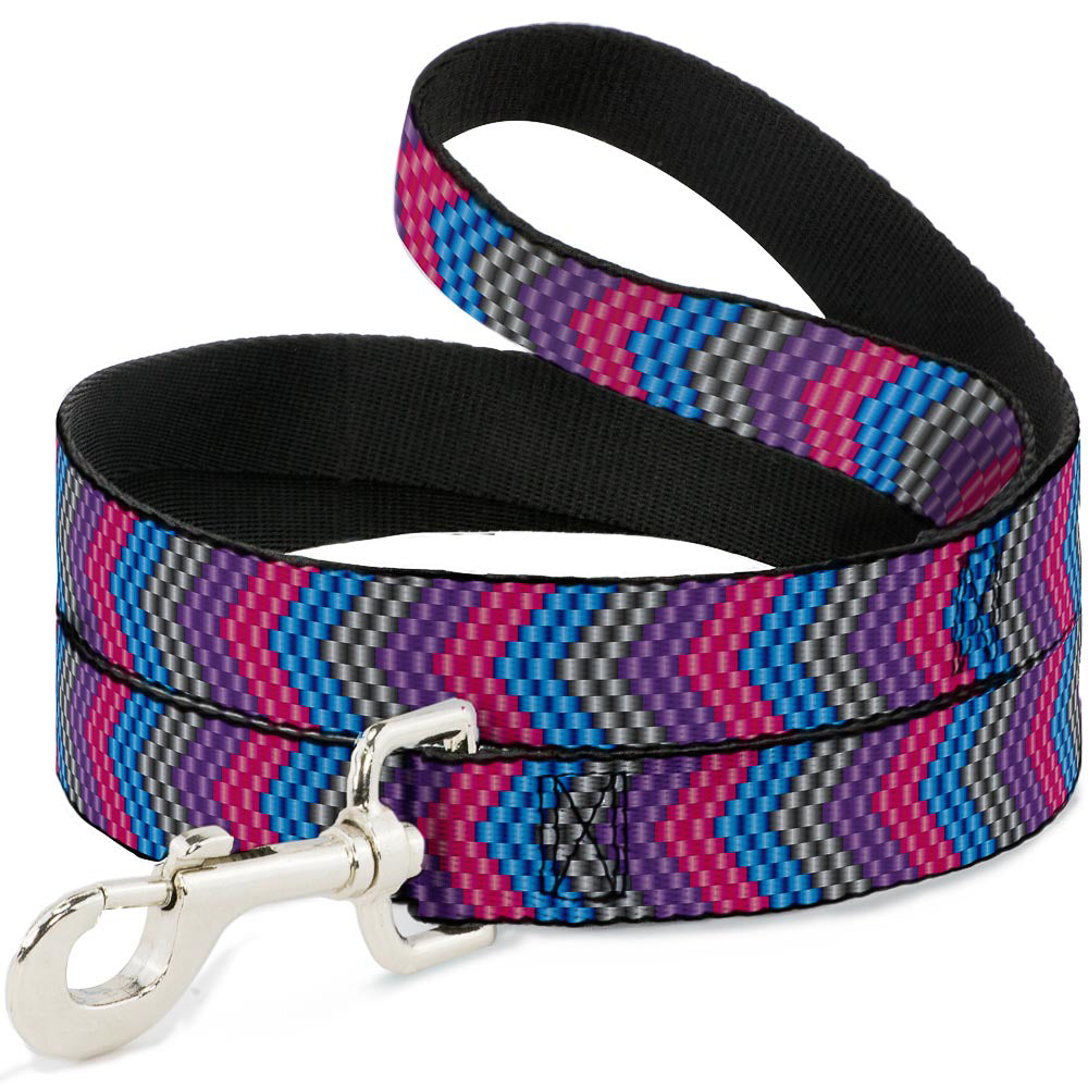 Dog Leash - Chevron Weave Gray/Lavender/Pink/Baby Blue Dog Leashes Buckle-Down