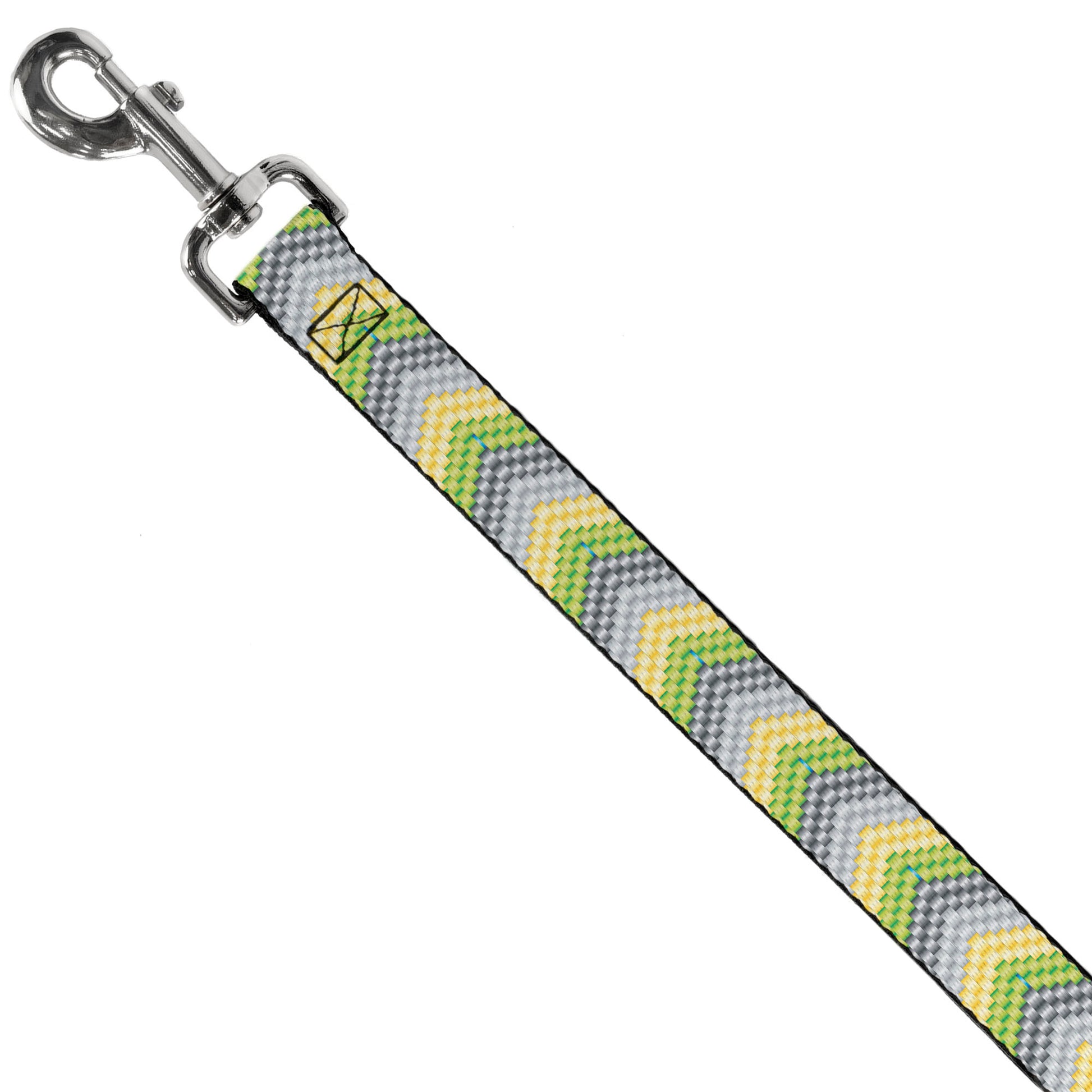 Dog Leash - Chevron Weave Grays/Yellow/Green Dog Leashes Buckle-Down
