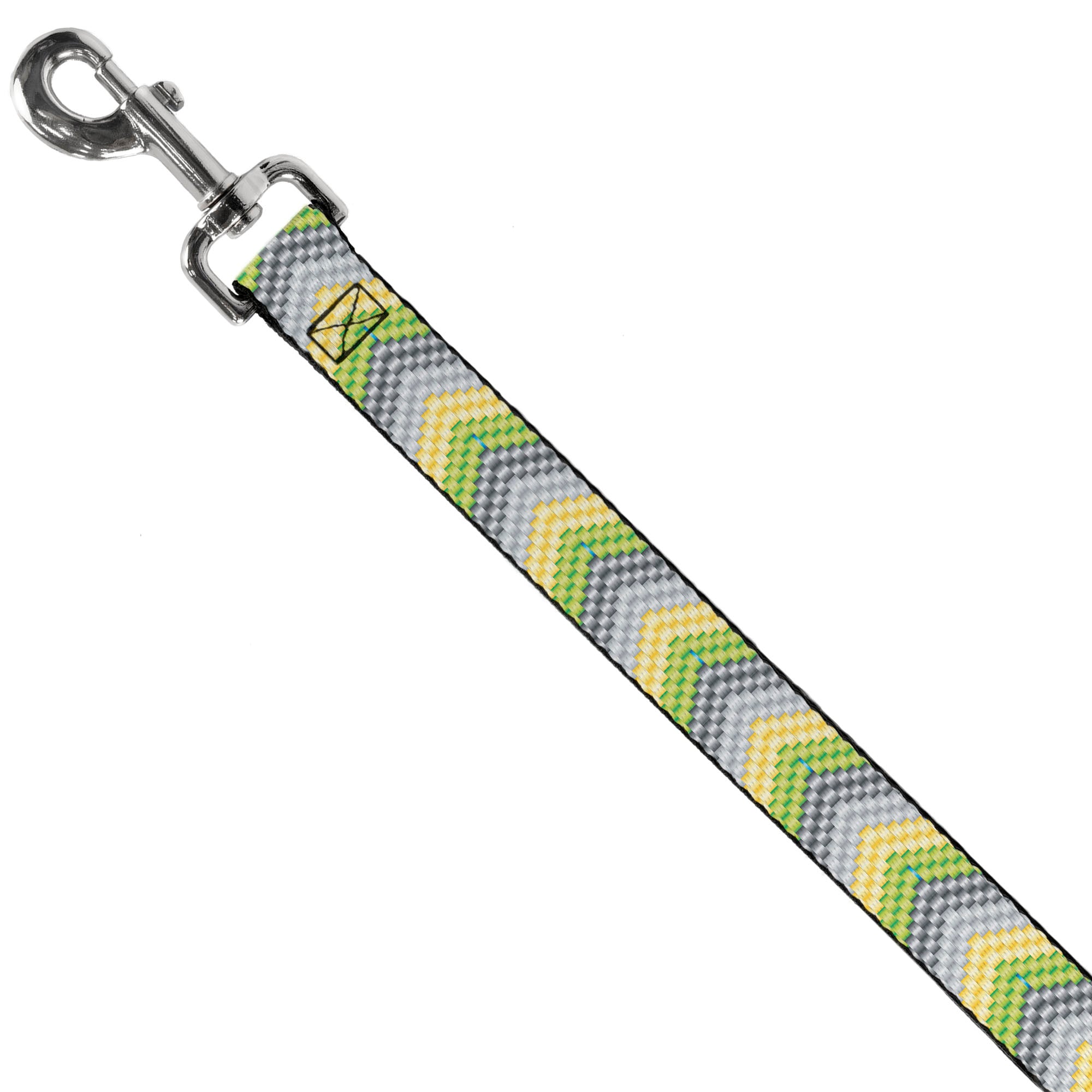 Dog Leash - Chevron Weave Grays/Yellow/Green Dog Leashes Buckle-Down