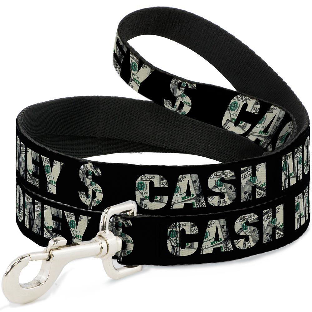 Dog Leash - CASH MONEY $ Black/Dollars Dog Leashes Buckle-Down