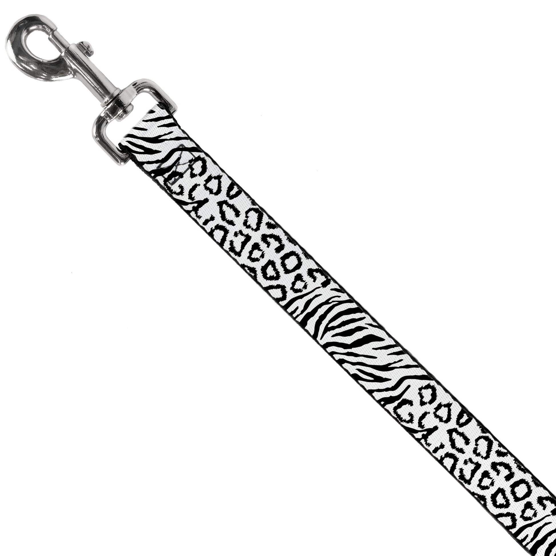 Dog Leash - Cheebra White/Black Dog Leashes Buckle-Down