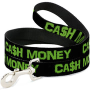 Dog Leash - CA$H MONEY Black/Green Dog Leashes Buckle-Down