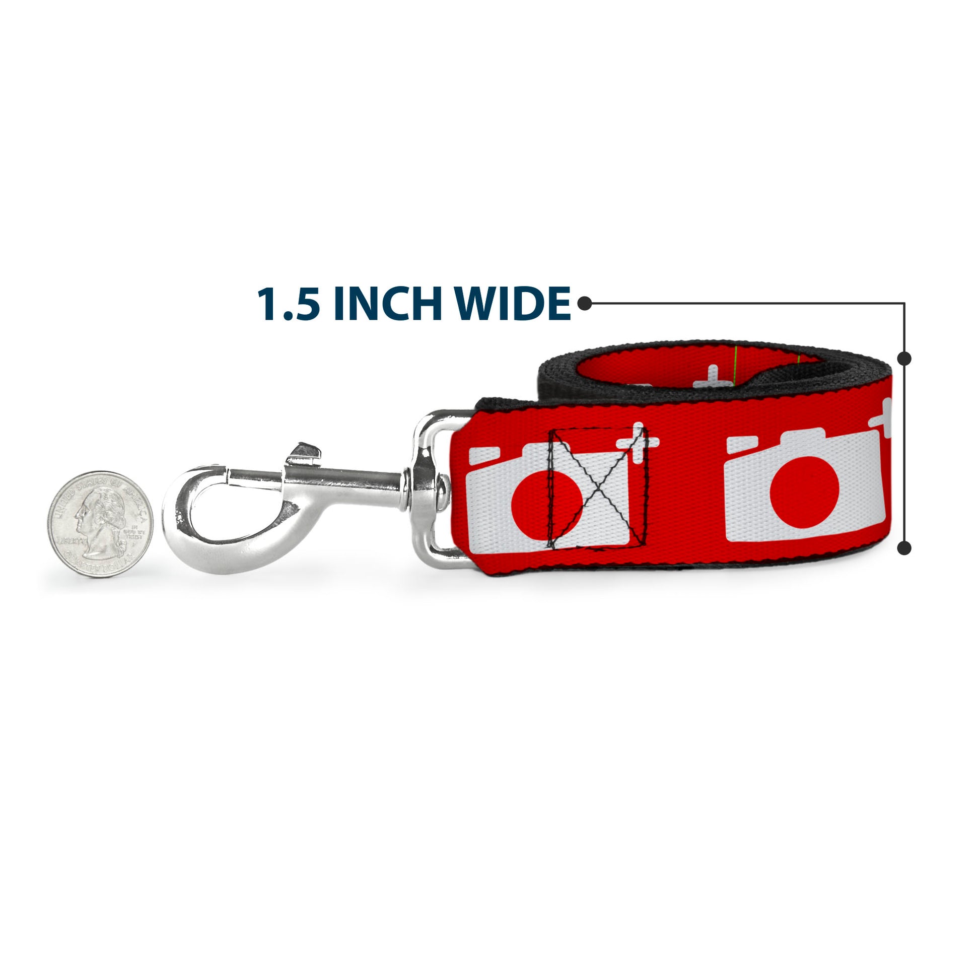 Dog Leash - Camera Red/White Dog Leashes Buckle-Down