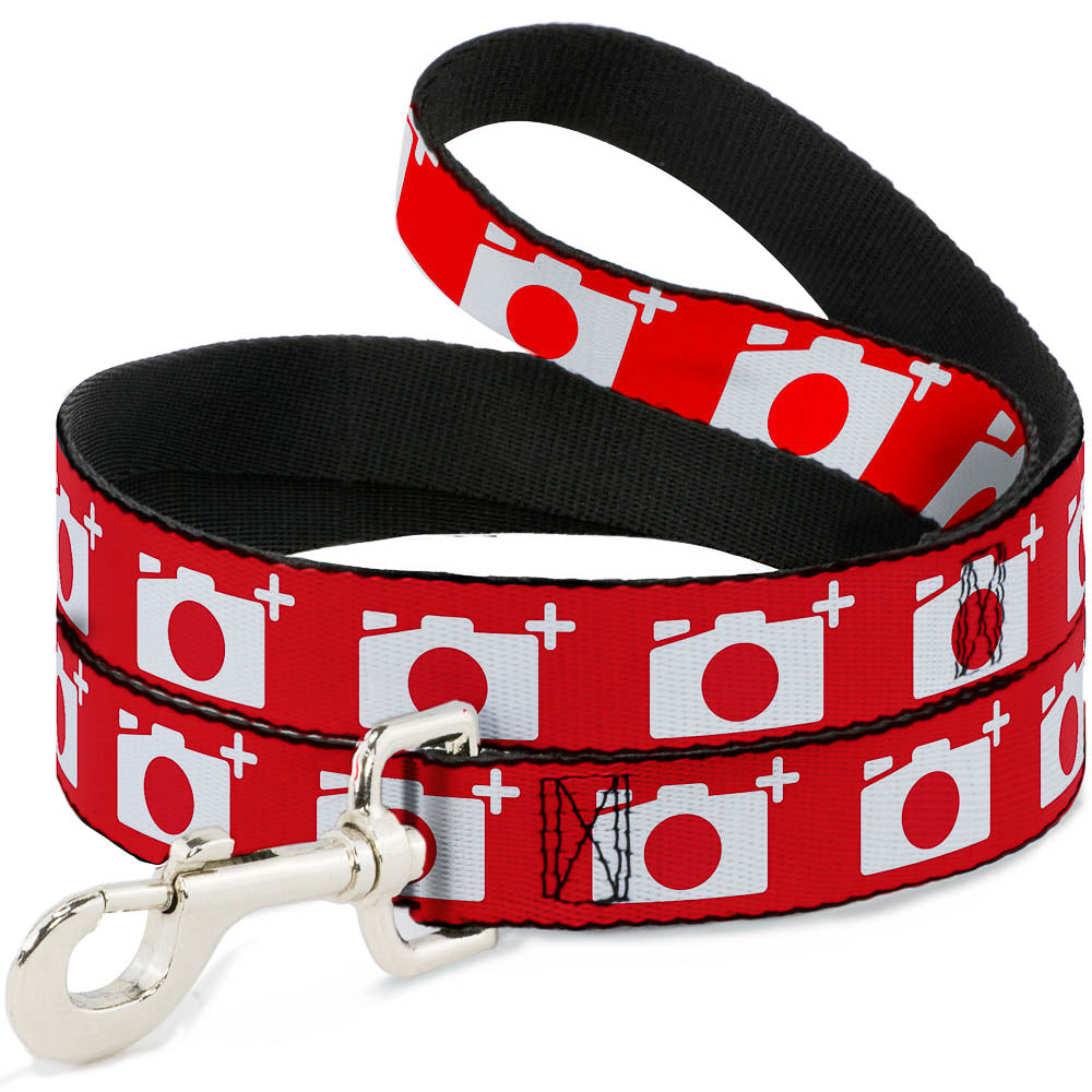 Dog Leash - Camera Red/White Dog Leashes Buckle-Down