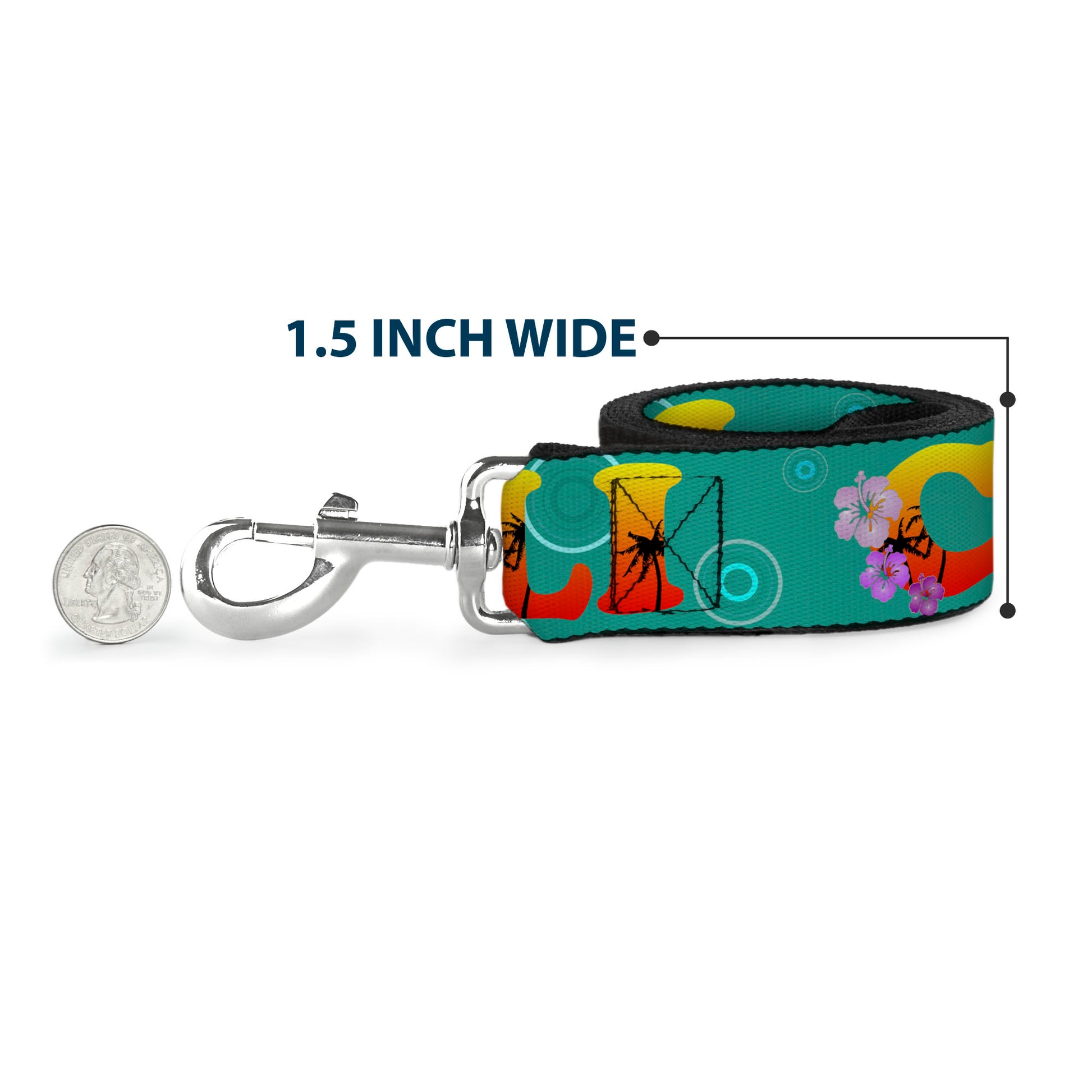 Dog Leash - CALI Tropical Aqua/Multi Color Dog Leashes Buckle-Down