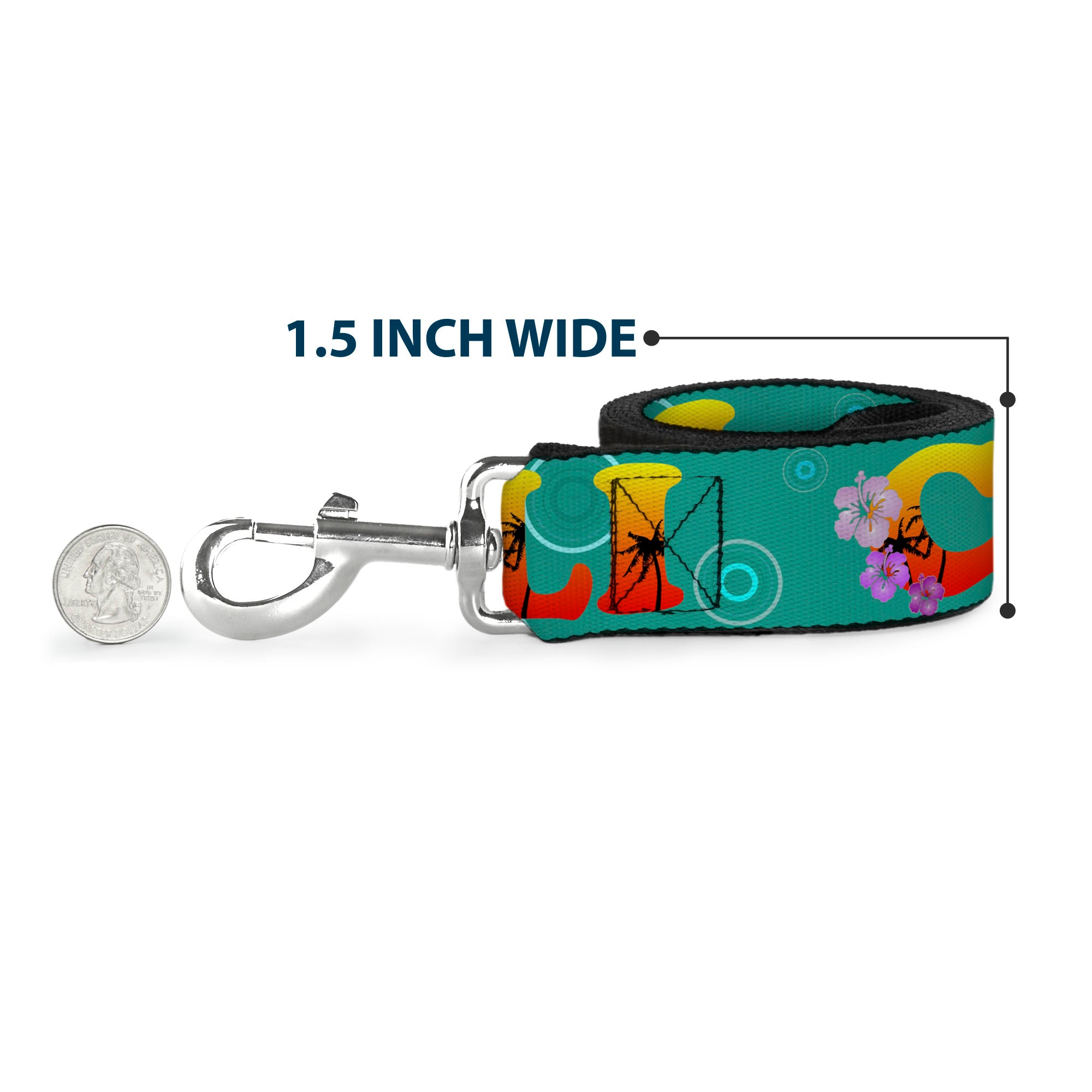 Dog Leash - CALI Tropical Aqua/Multi Color Dog Leashes Buckle-Down