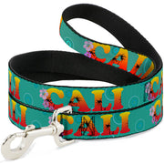 Dog Leash - CALI Tropical Aqua/Multi Color Dog Leashes Buckle-Down