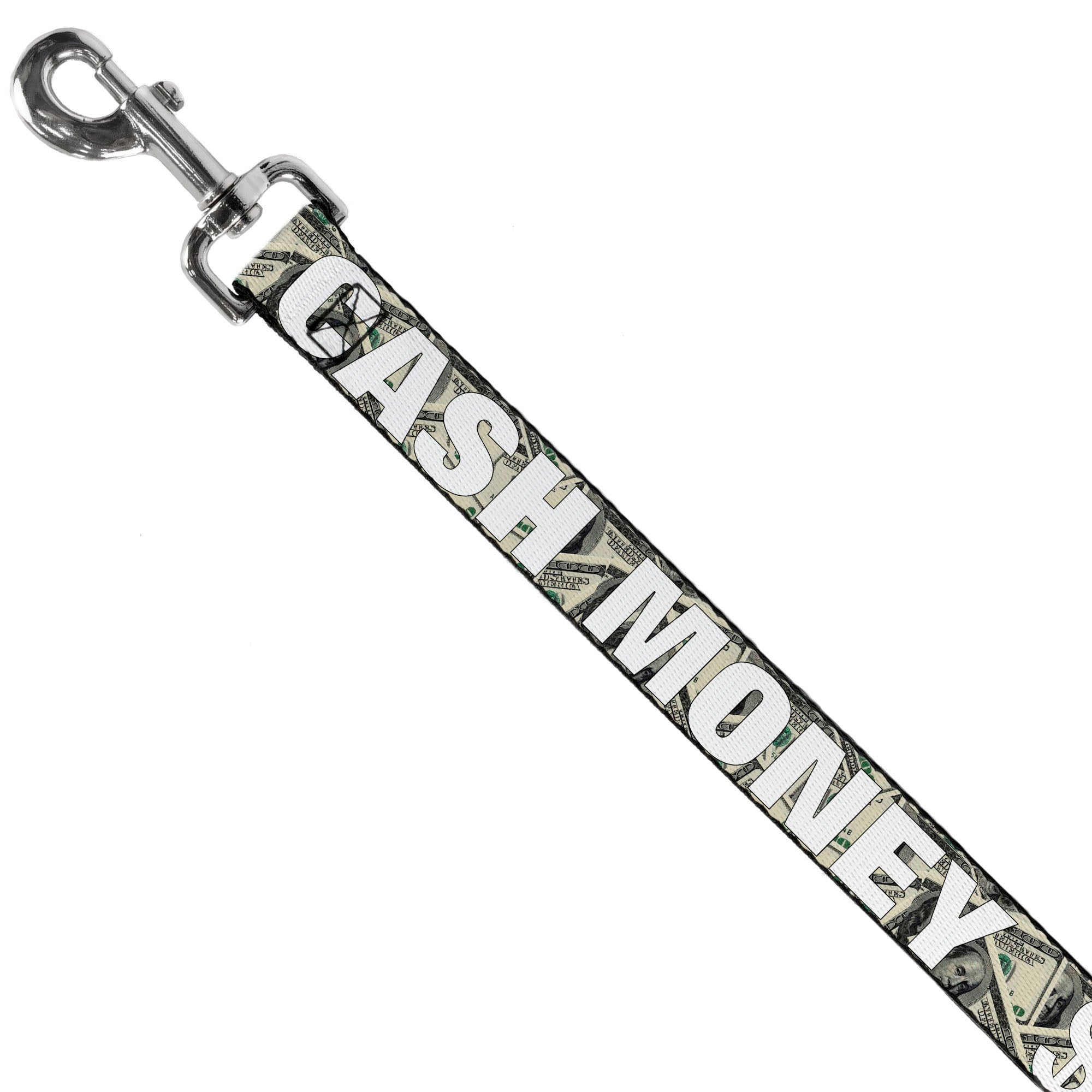 Dog Leash - CASH MONEY $ Dollars/White Dog Leashes Buckle-Down