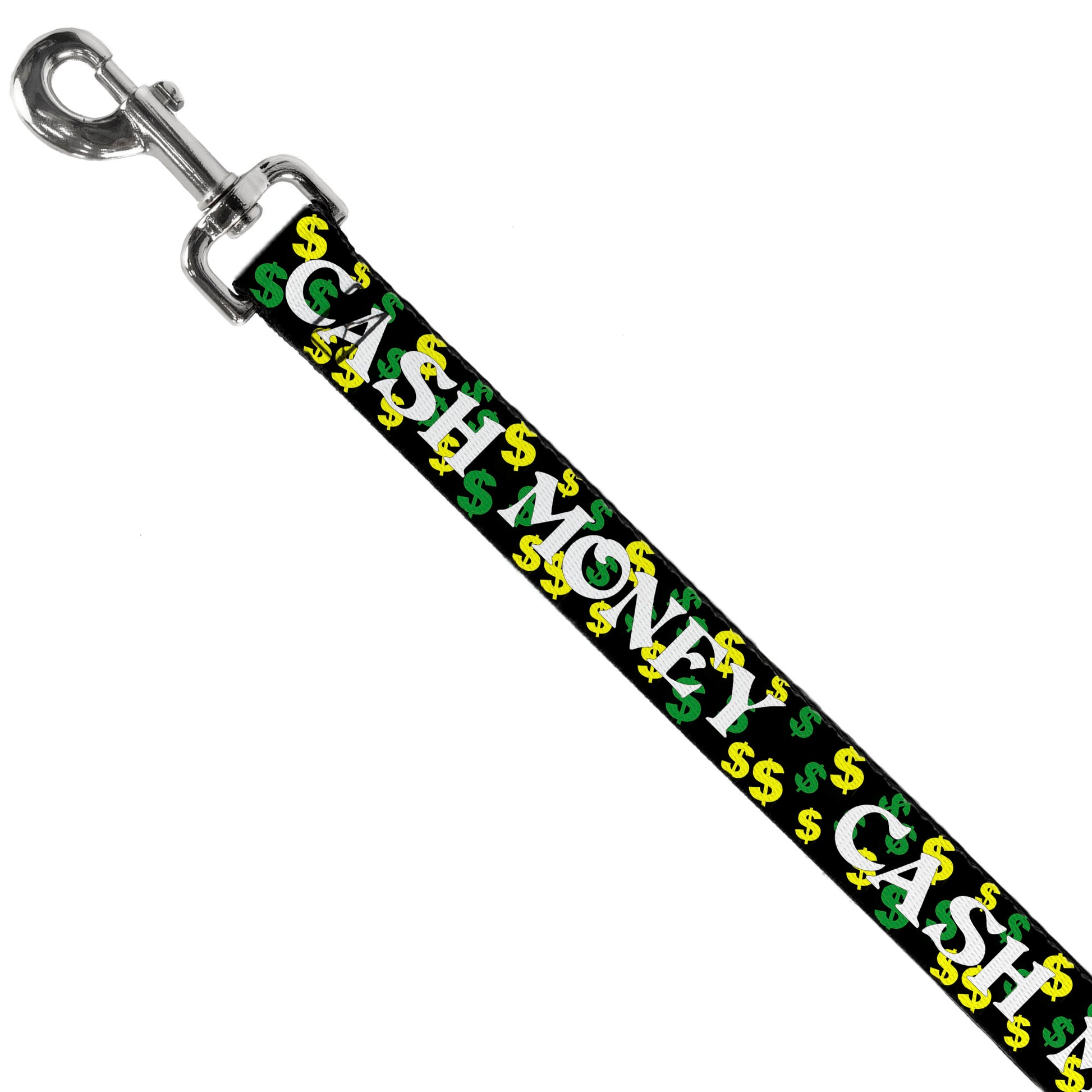 Dog Leash - CASH MONEY w/$$$ Black/White/Yellow/Green Dog Leashes Buckle-Down