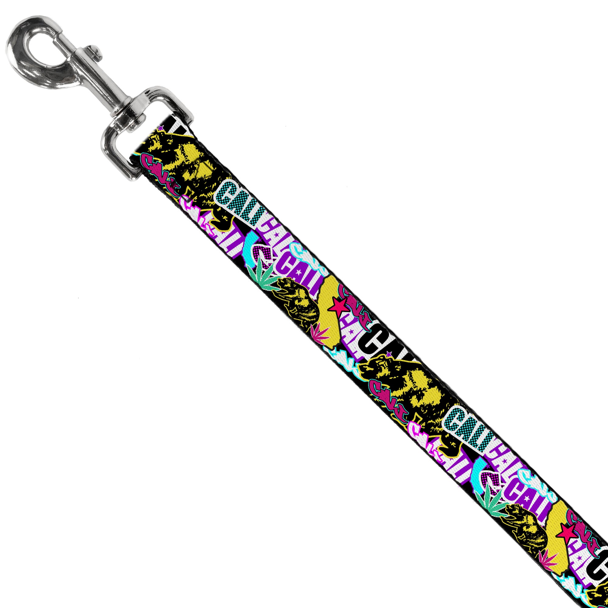 Dog Leash - Cali Bear/CALI Graffiti/Pot Leaves Black/Multi Color Dog Leashes Buckle-Down