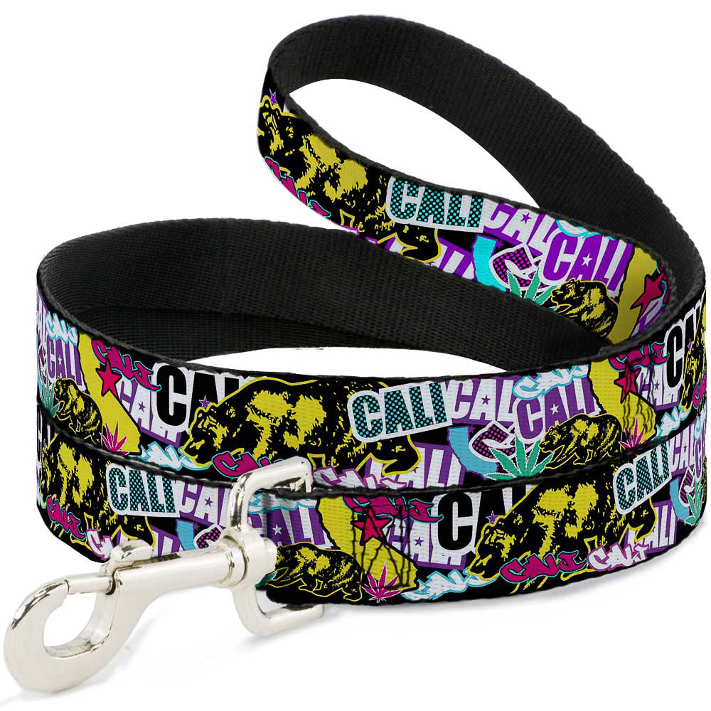 Dog Leash - Cali Bear/CALI Graffiti/Pot Leaves Black/Multi Color Dog Leashes Buckle-Down