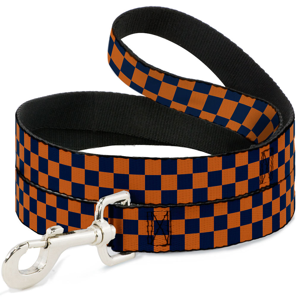 Dog Leash - Checker Orange/Dark Blue Dog Leashes Buckle-Down