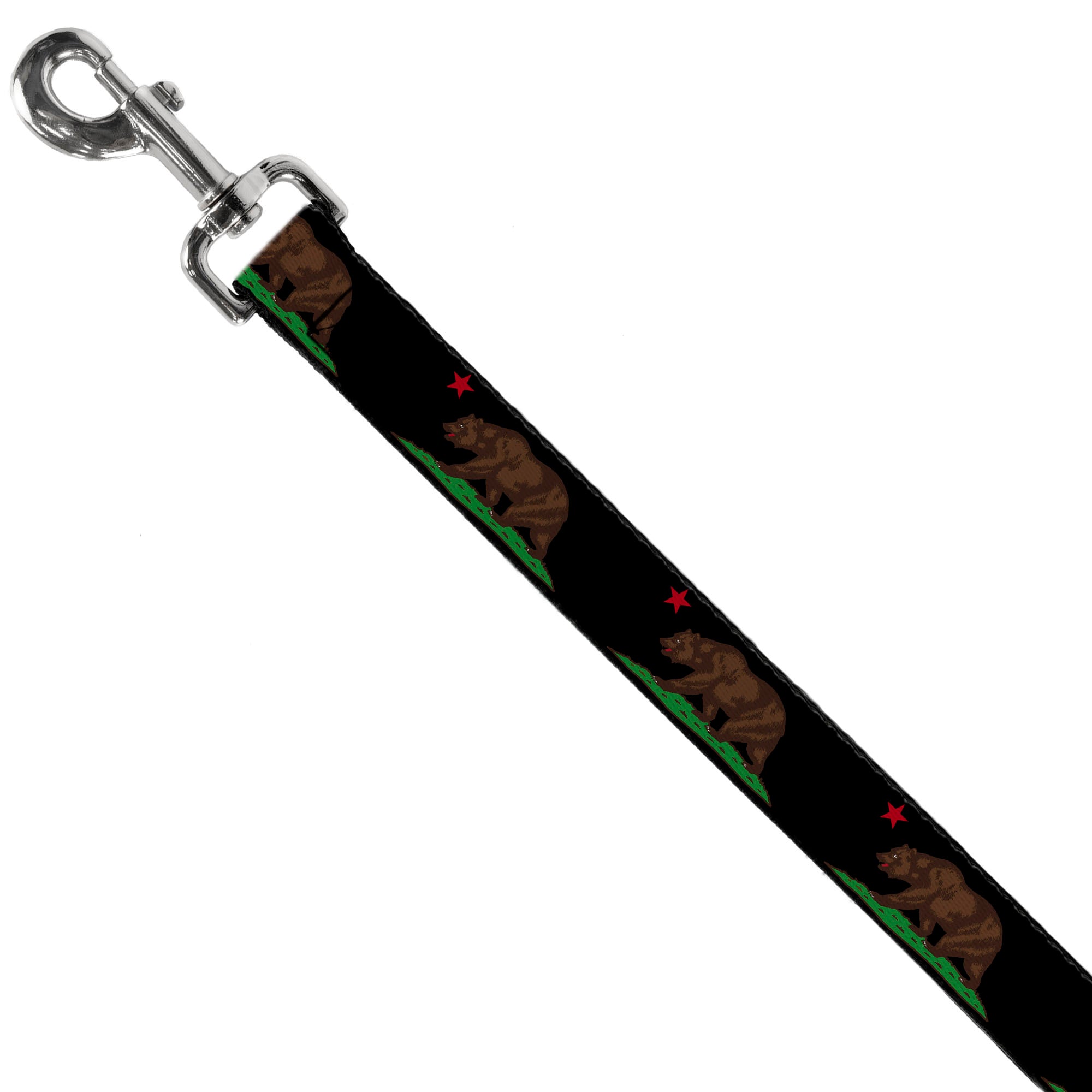 Dog Leash - California Flag Bear Black Dog Leashes Buckle-Down