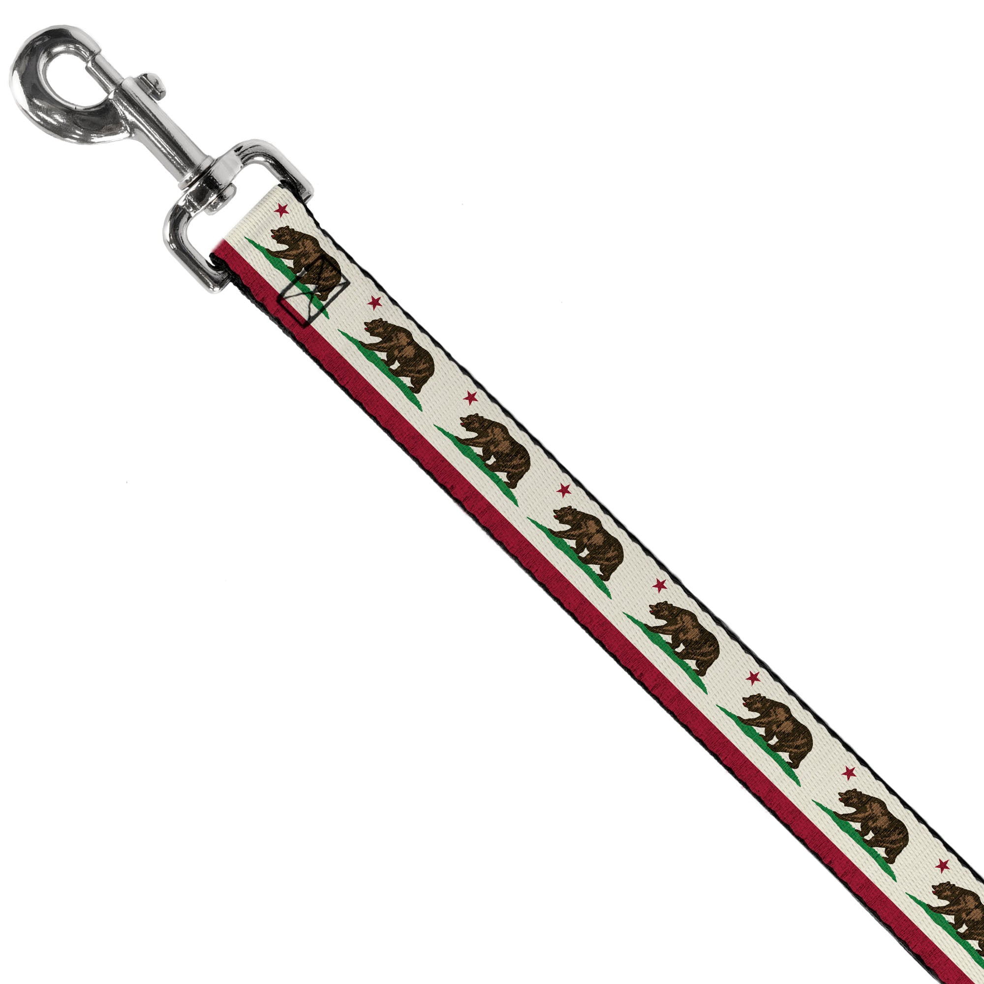 Dog Leash - California Flag Bear Weathered White Dog Leashes Buckle-Down