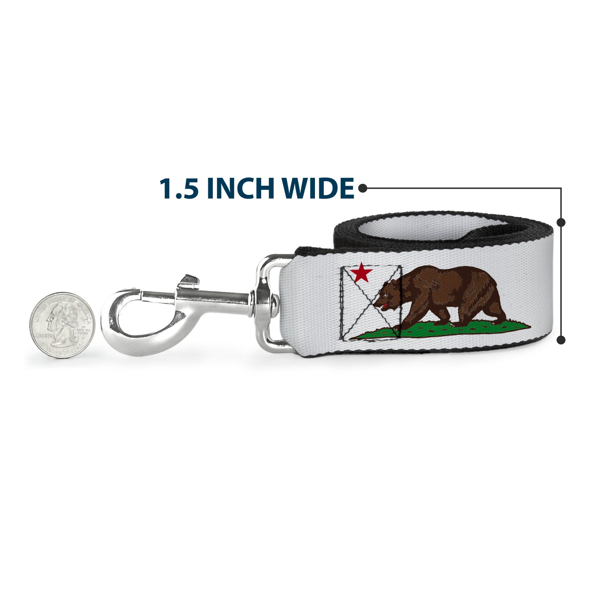 Dog Leash - Cali Bear White Dog Leashes Buckle-Down