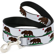 Dog Leash - Cali Bear White Dog Leashes Buckle-Down