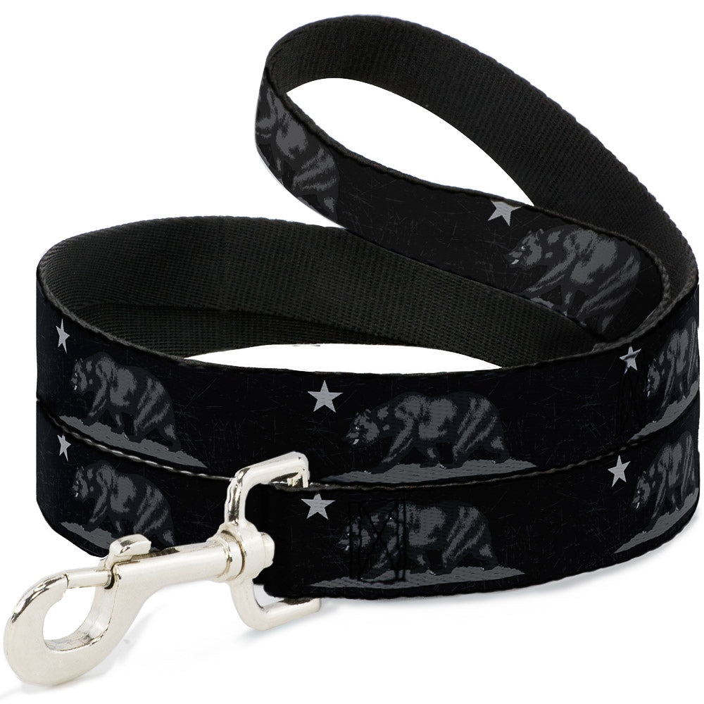 Dog Leash - Cali Bear Black/Grays Dog Leashes Buckle-Down
