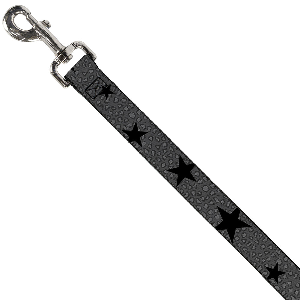 Dog Leash - Cheetah/Stars Gray/Black Dog Leashes Buckle-Down