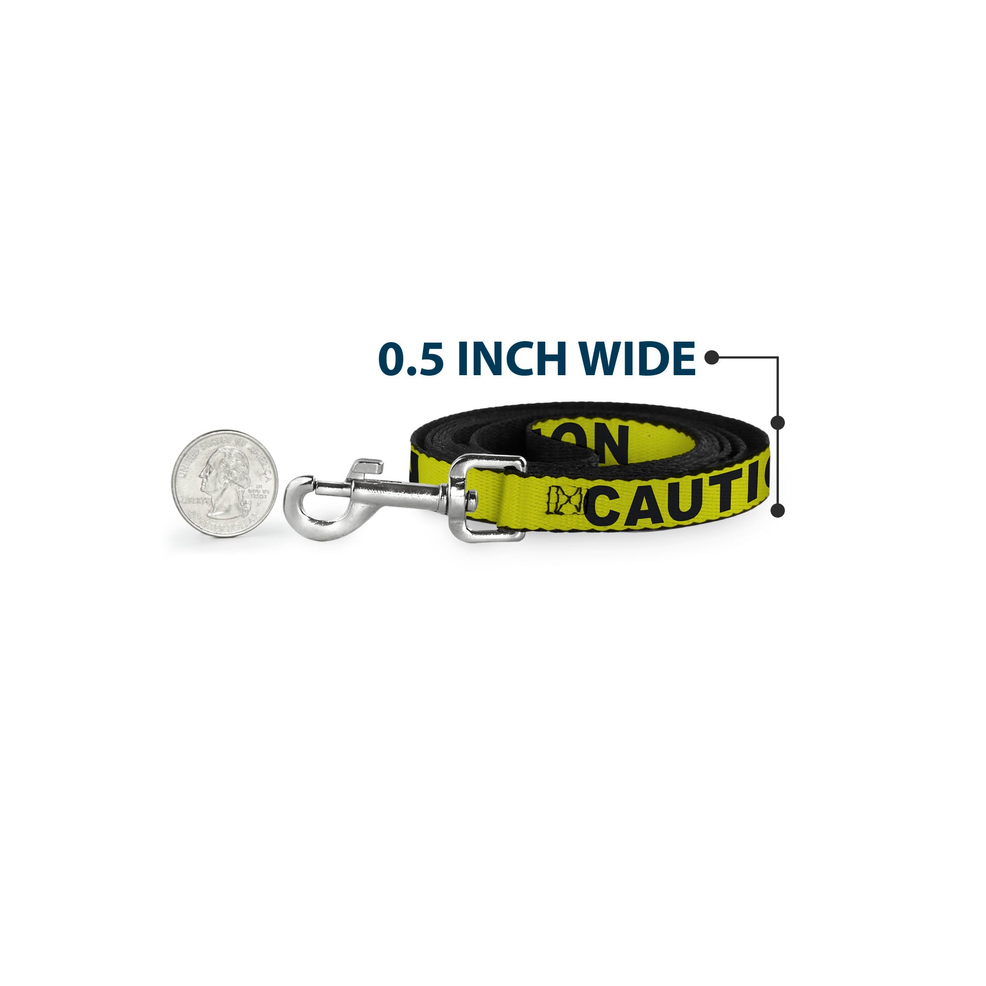 Dog Leash - CAUTION Yellow/Black Dog Leashes Buckle-Down