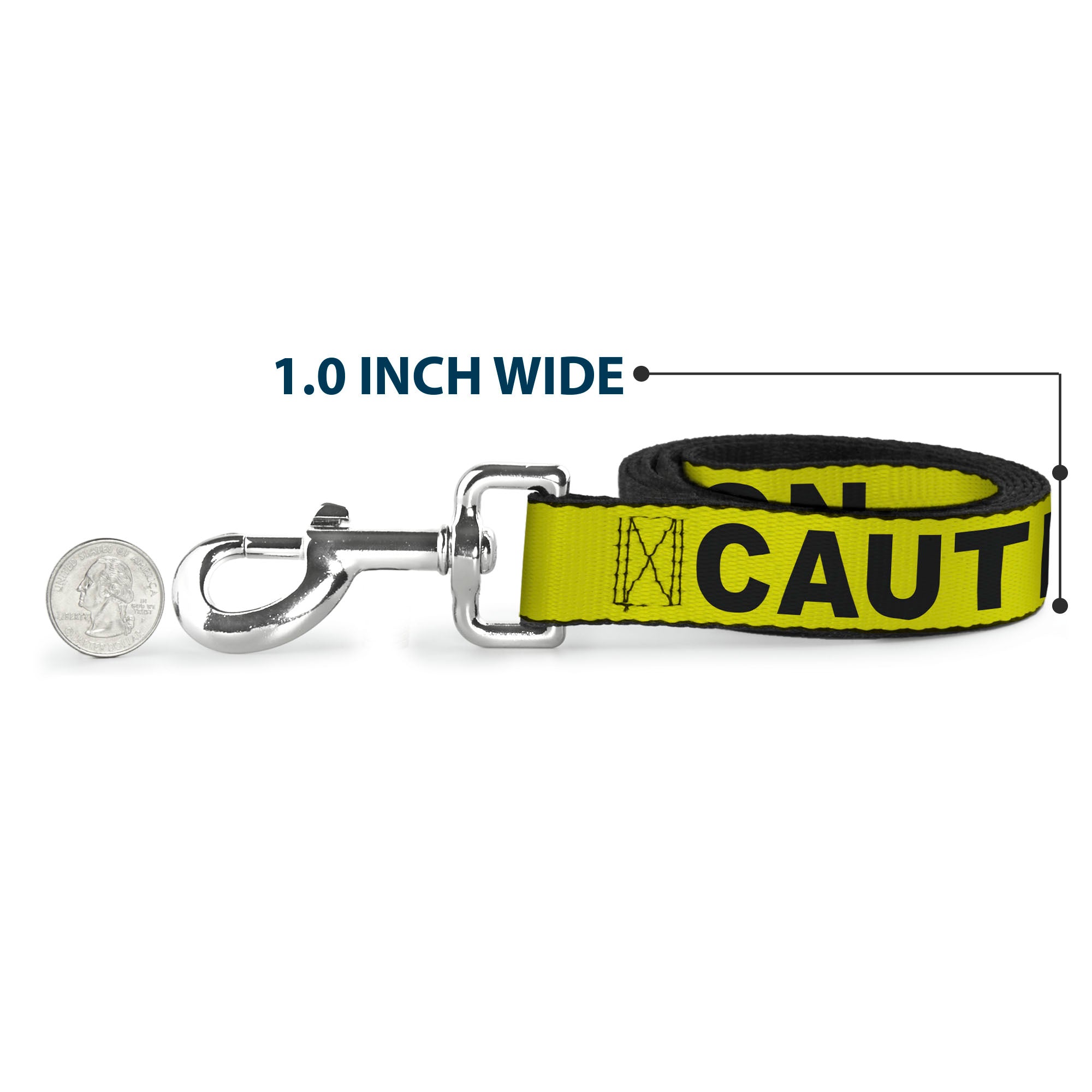 Dog Leash - CAUTION Yellow/Black Dog Leashes Buckle-Down