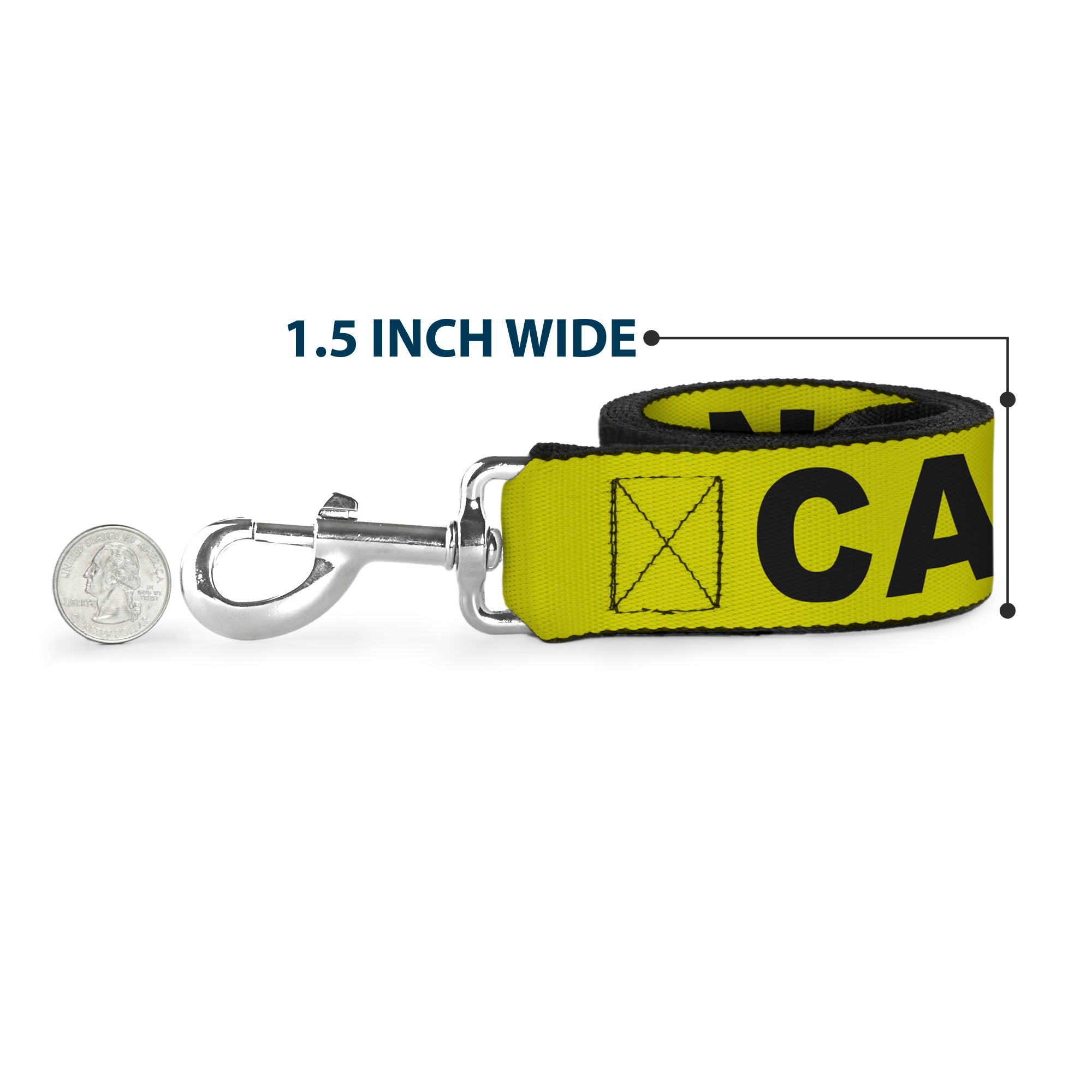 Dog Leash - CAUTION Yellow/Black Dog Leashes Buckle-Down