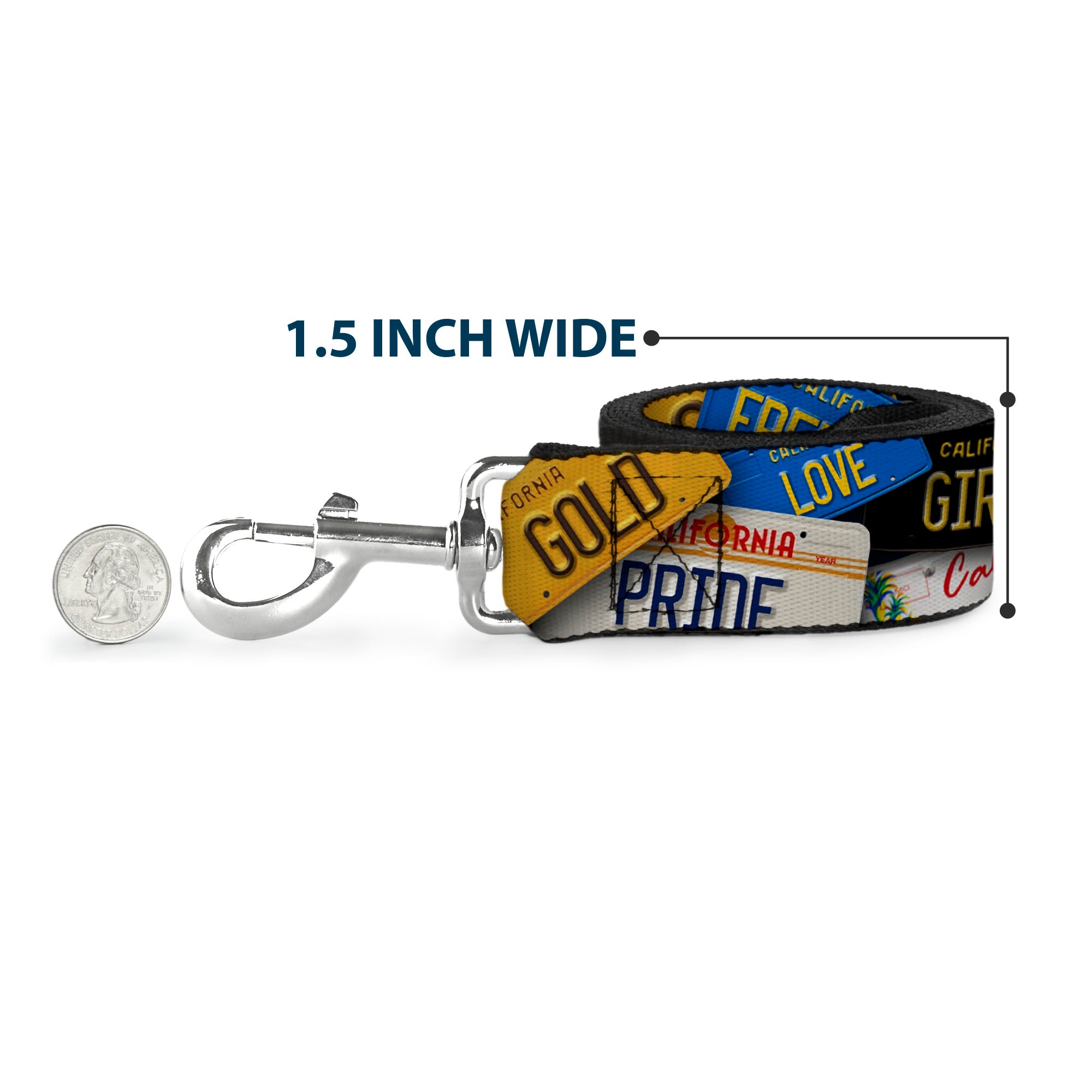 Dog Leash - Cali License Plates Stacked Dog Leashes Buckle-Down