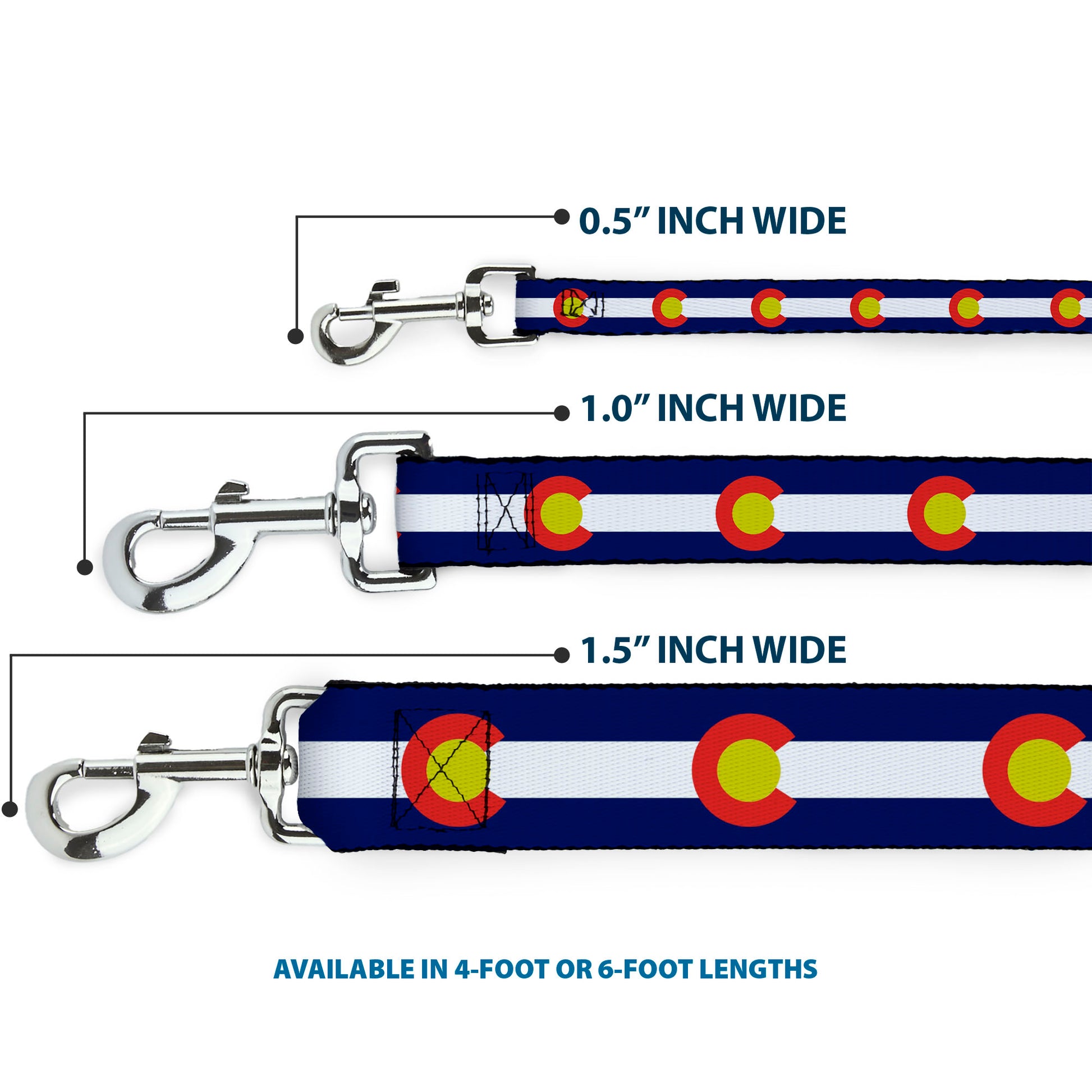 Dog Leash - Colorado Flags2 Repeat Dog Leashes Buckle-Down
