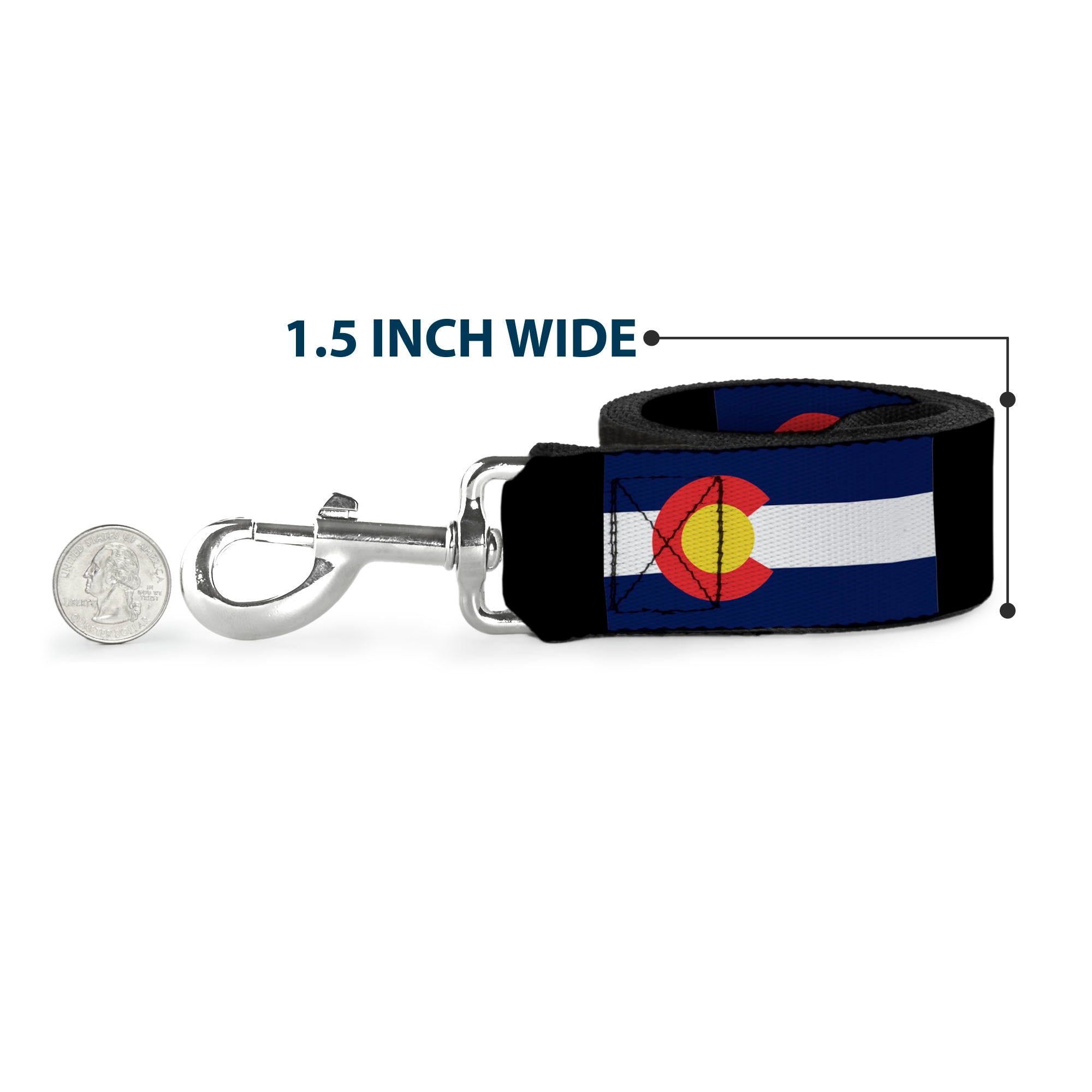 Dog Leash - Colorado Flags3/Black Dog Leashes Buckle-Down
