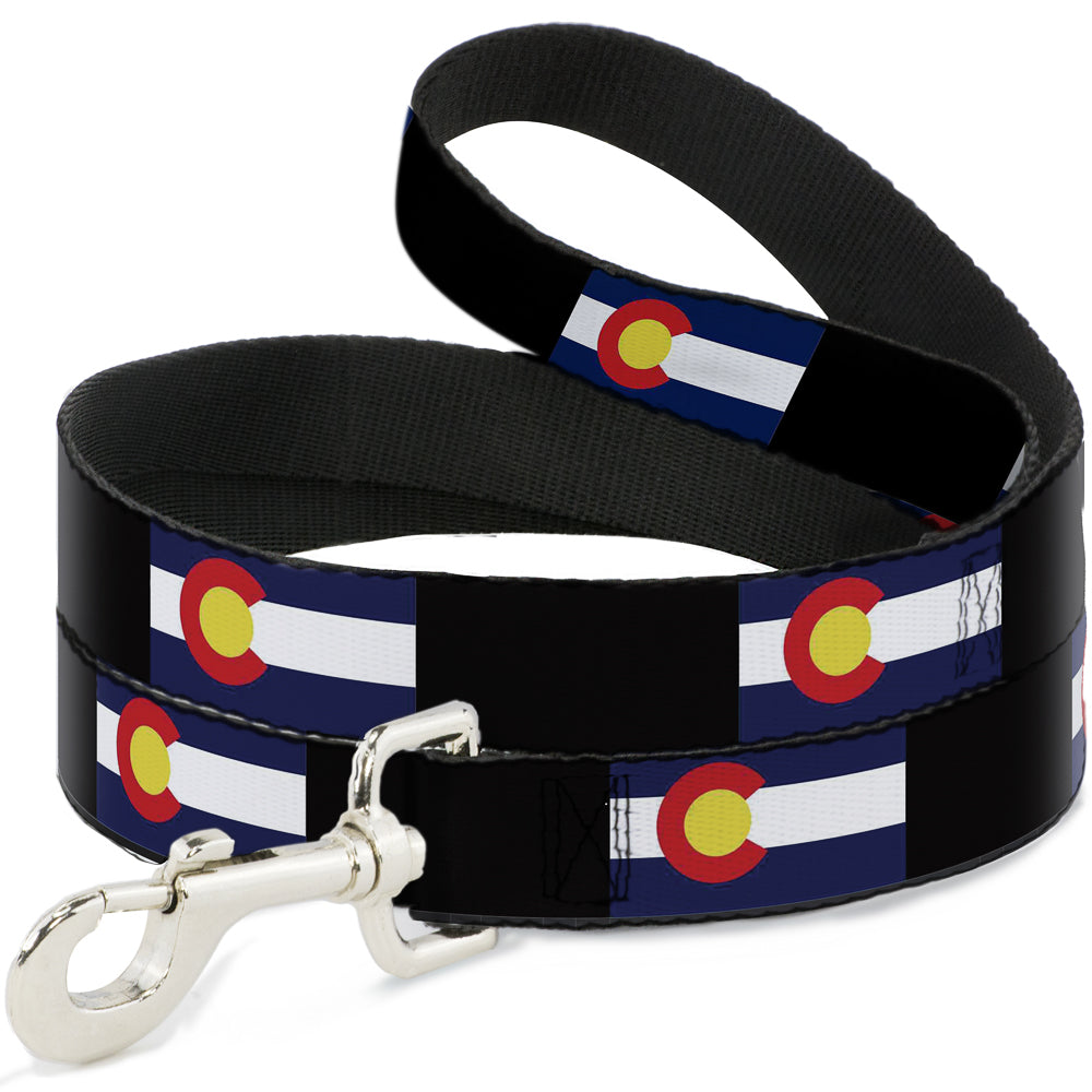 Dog Leash - Colorado Flags3/Black Dog Leashes Buckle-Down