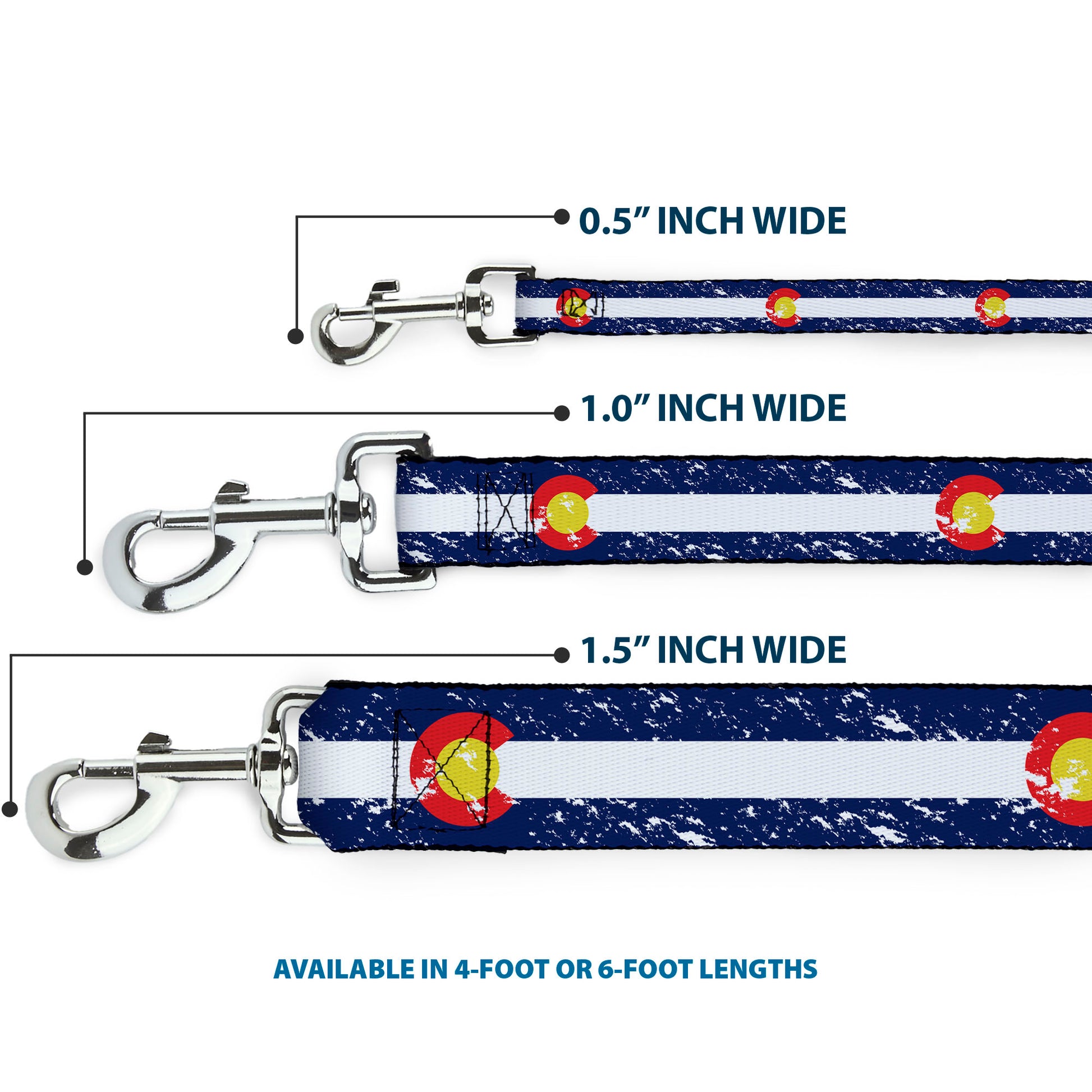 Dog Leash - Colorado Flags4 Weathered Dog Leashes Buckle-Down