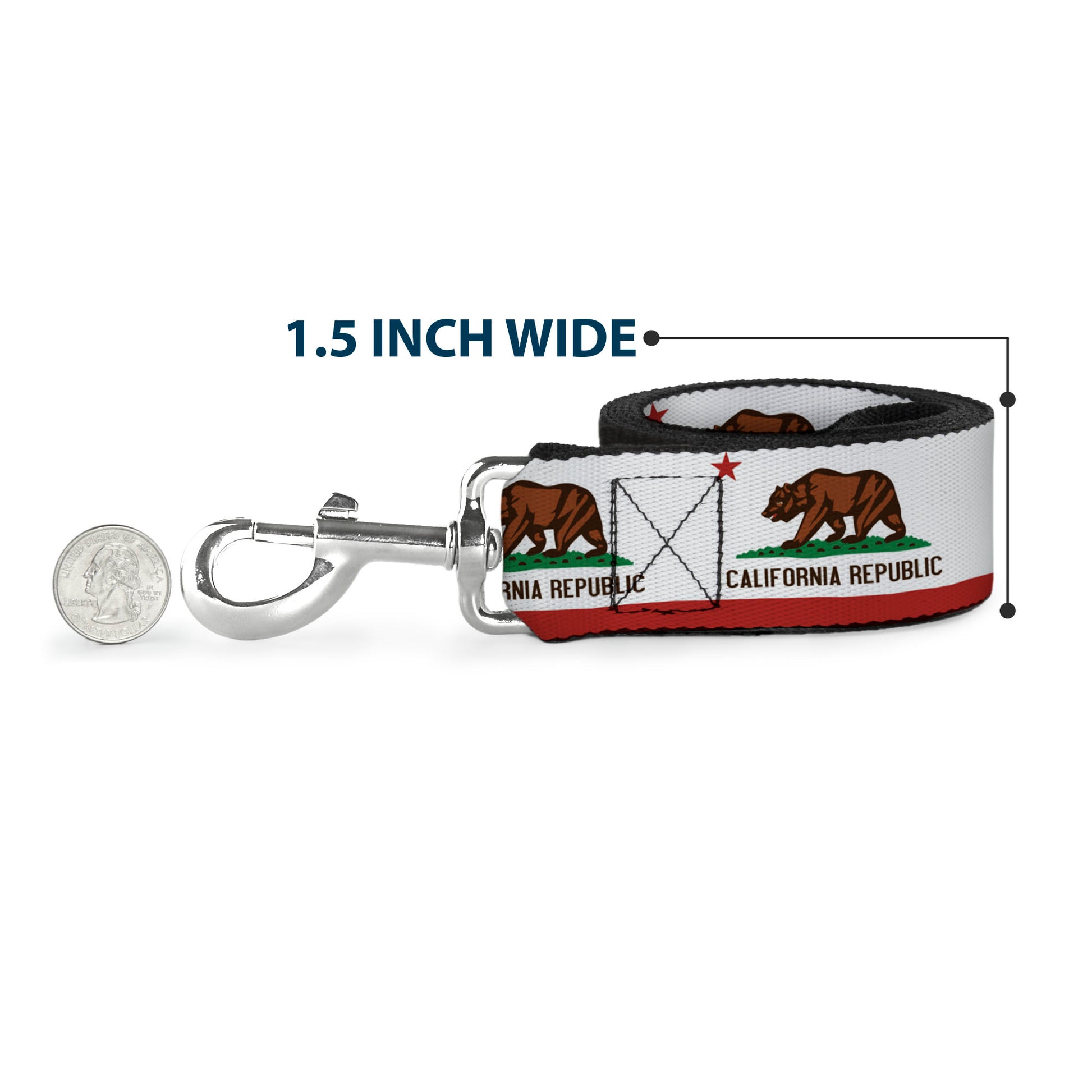 Dog Leash - California State Flag White Dog Leashes Buckle-Down