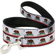 Dog Leash - California State Flag White Dog Leashes Buckle-Down